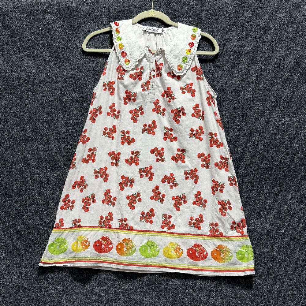 Rachel Antonoff Dress Womens XS White Tomato Print Collared Swing Sundress